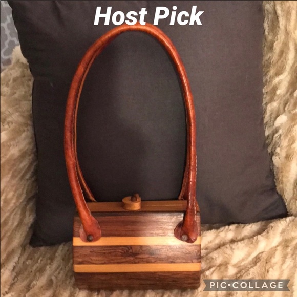 Handcrafted wooden bag with leather straps - Picture 2 of 6